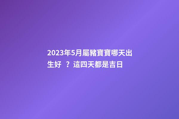 2023年5月屬豬寶寶哪天出生好？這四天都是吉日